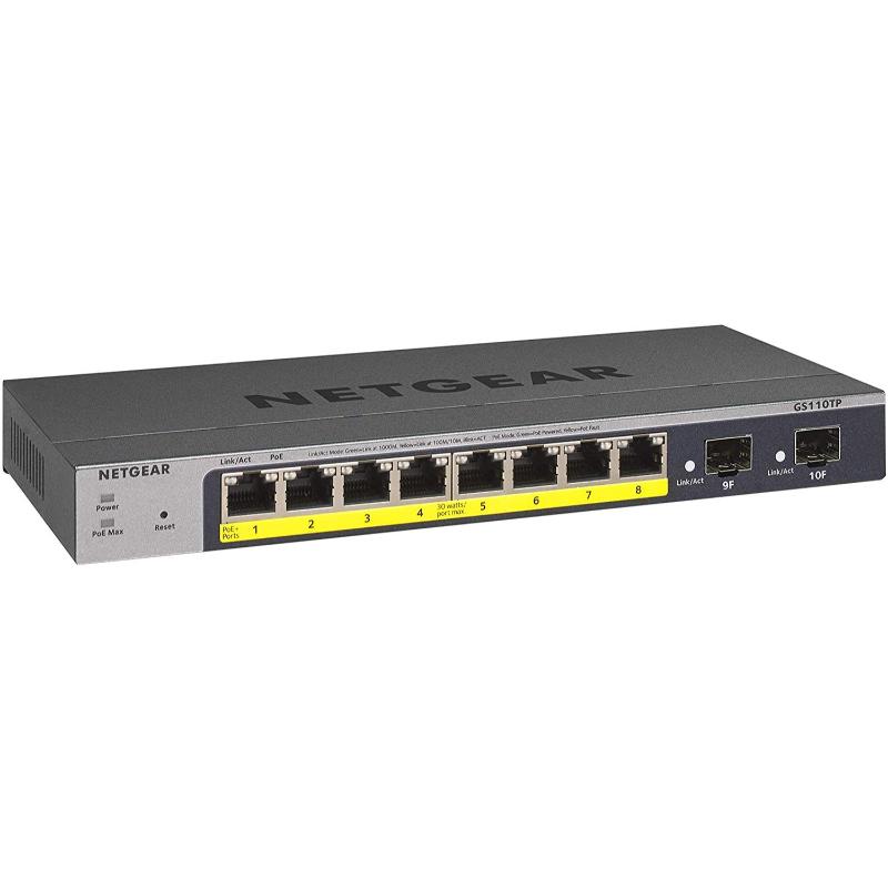 Netgear 10-Port Gigabit PoE Smart Switch (GS110TP-300NAS)